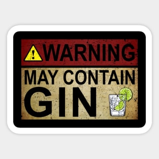 Warning May Contain Gin Gift Gin Fan Sticker